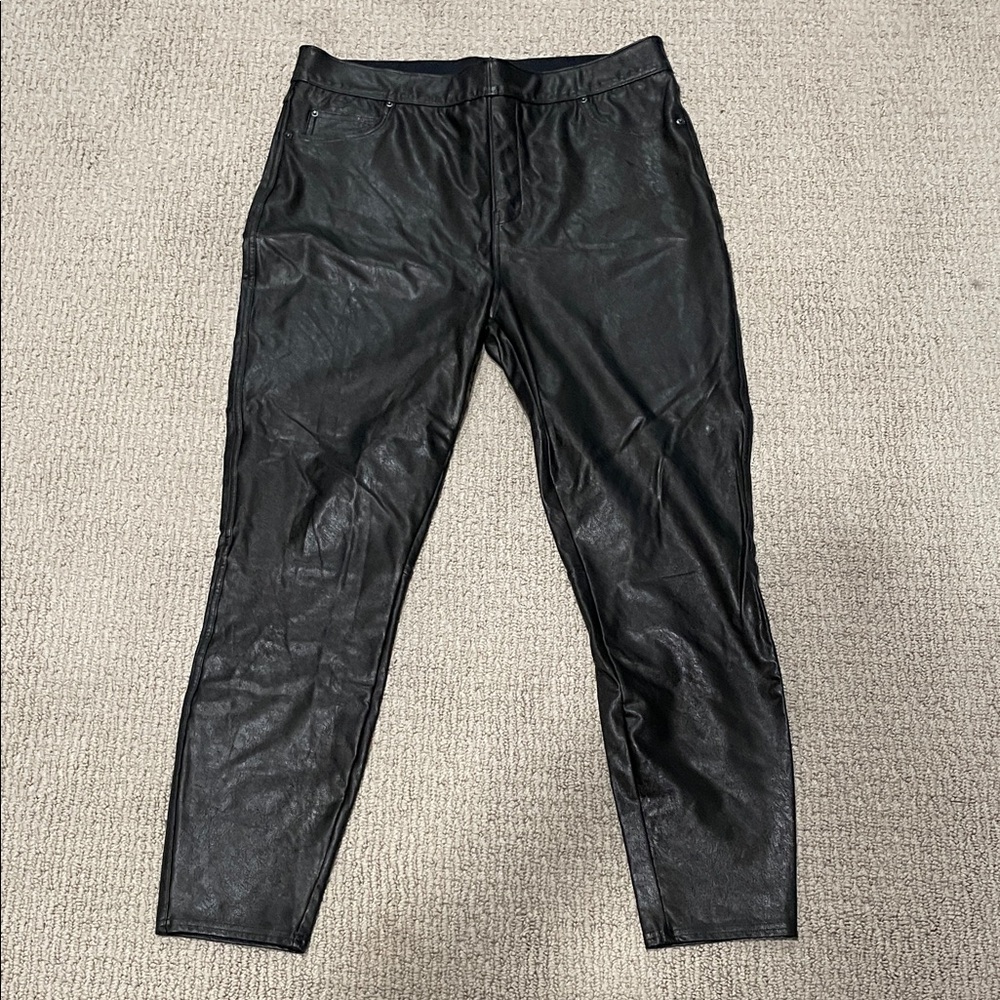 SPANX Black Faux Leather Pants - Women’s size XL